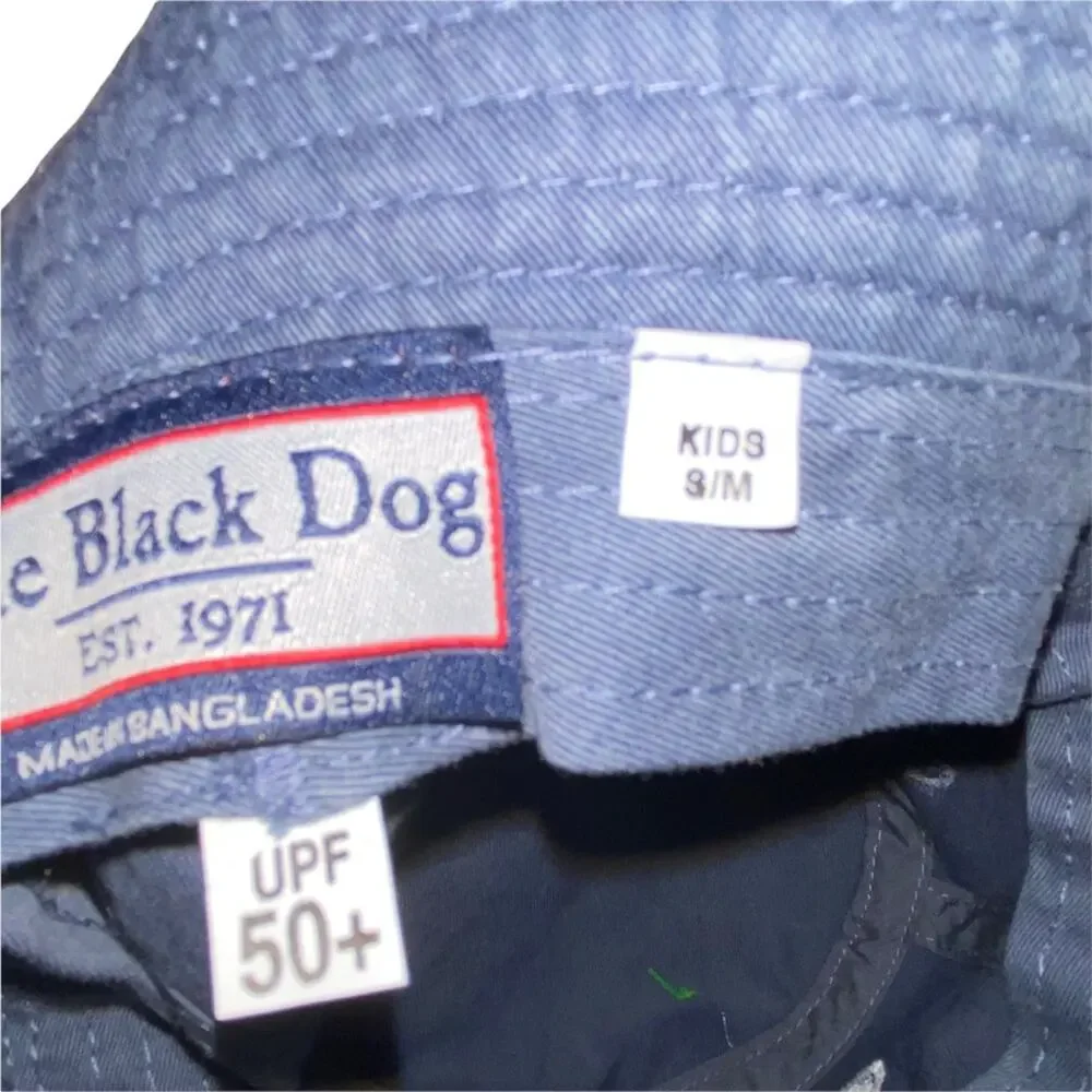 The Black Dog Bucket Hat UPF 50+ Navy with Black Dog Logo kids 6 mo. - 2 years